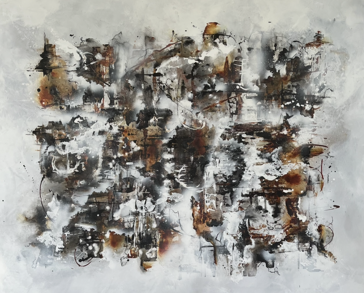 orginalt maleri Sienna city 2